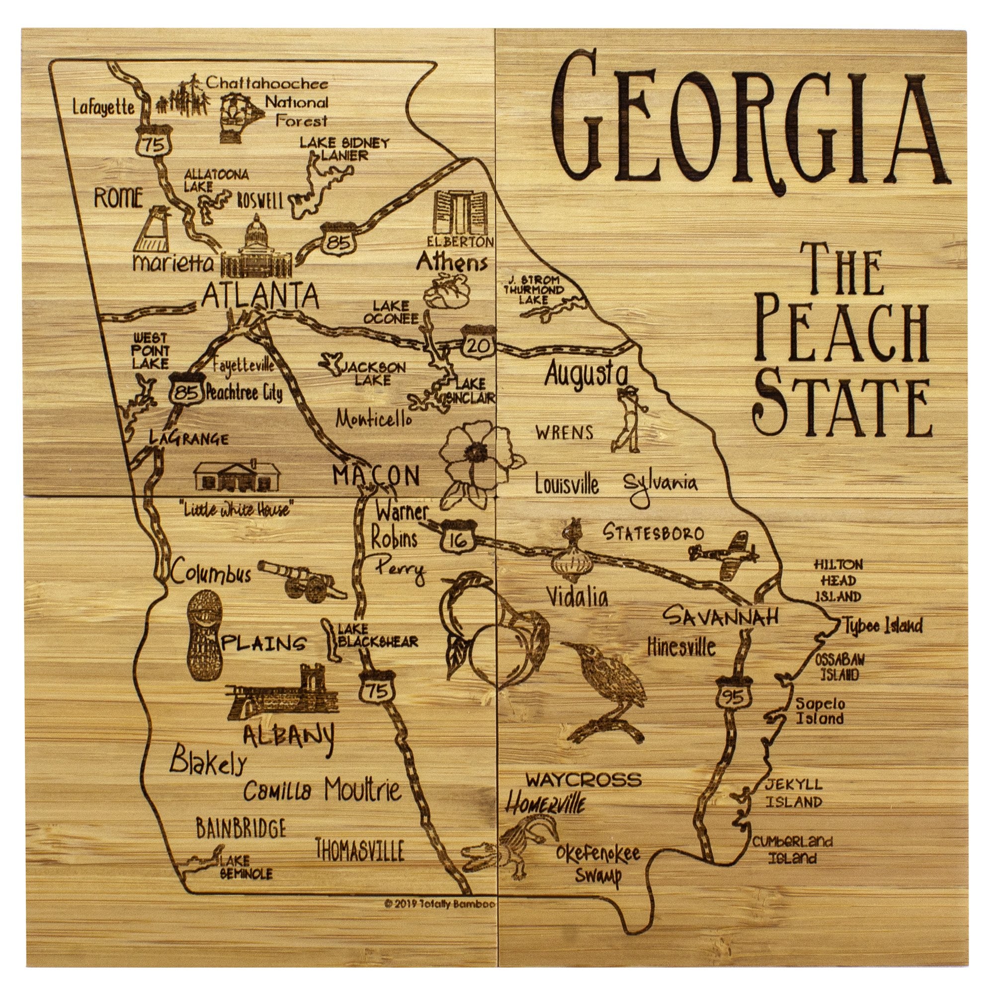 Georgia Puzzle 4-Pc. Coaster Set with Case