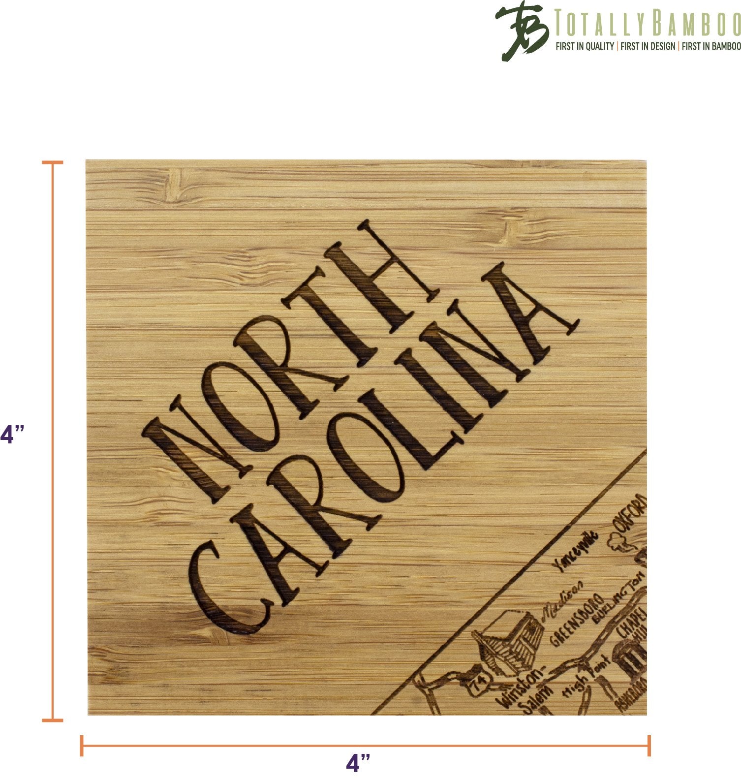 North Carolina Puzzle 4-Pc. Coaster Set with Case