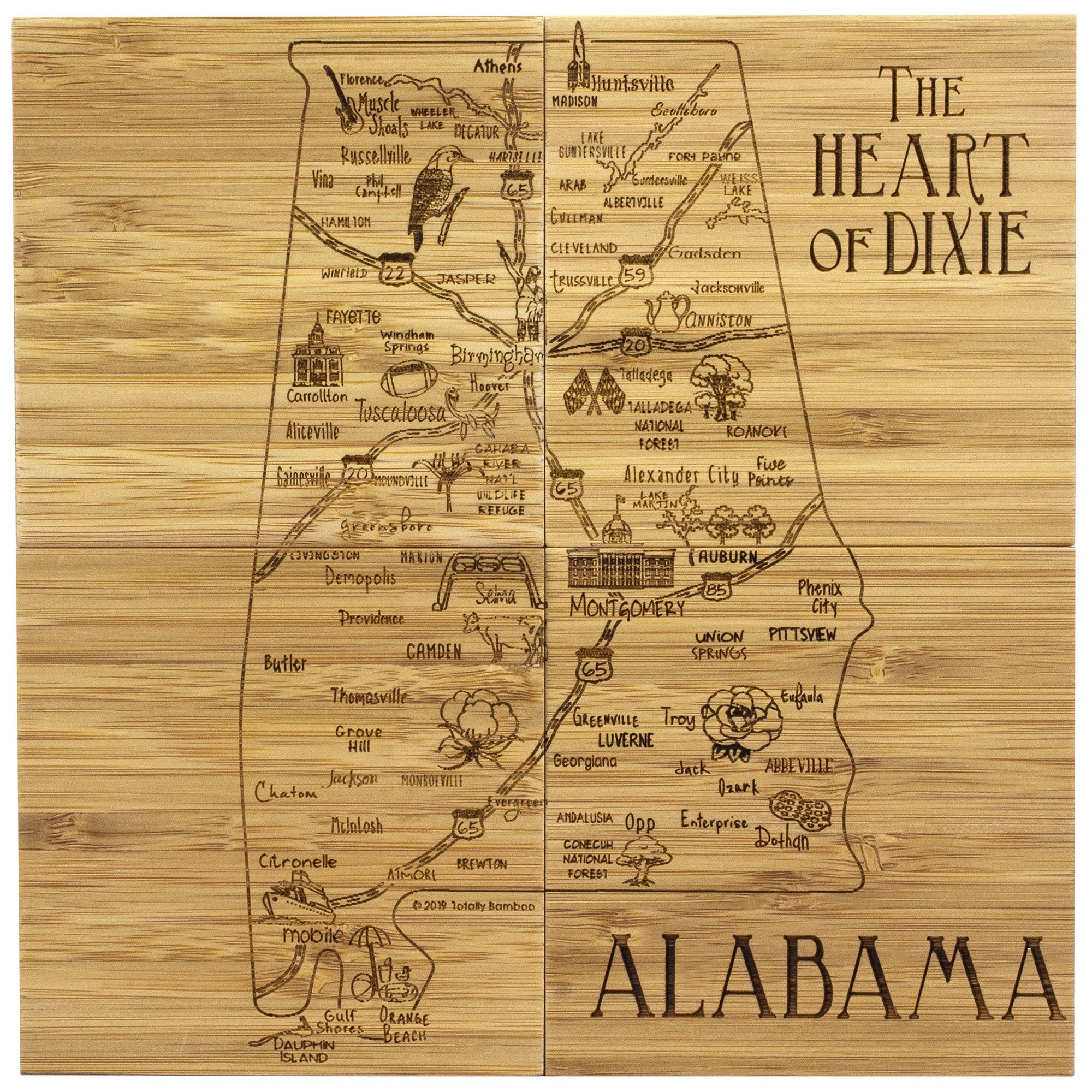 Alabama Puzzle 4-Pc. Coaster Set with Case