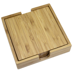 4-Pc. Bamboo Coaster Set with Case