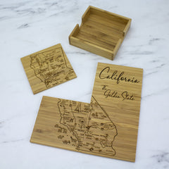 California Puzzle 4-Pc. Coaster Set with Case