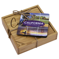 California Puzzle 4-Pc. Coaster Set with Case