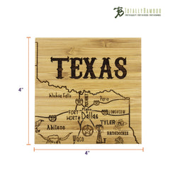 Texas Puzzle 4-Pc. Coaster Set with Case