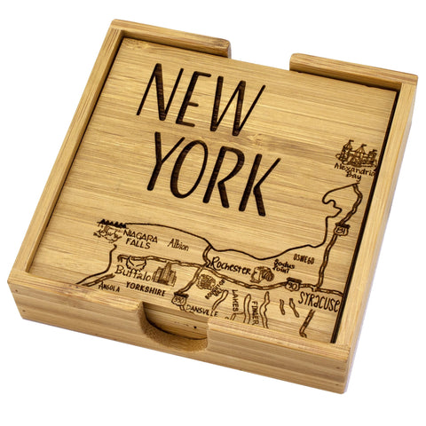 New York Puzzle 4-Pc. Coaster Set with Case