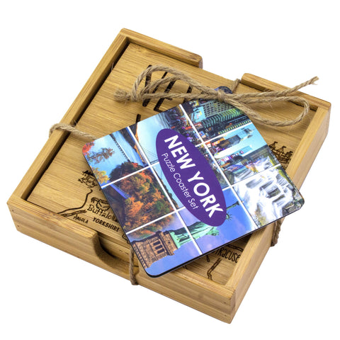 New York Puzzle 4-Pc. Coaster Set with Case