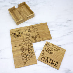 Maine Puzzle 4-Pc. Coaster Set with Case