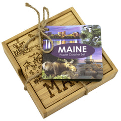 Maine Puzzle 4-Pc. Coaster Set with Case