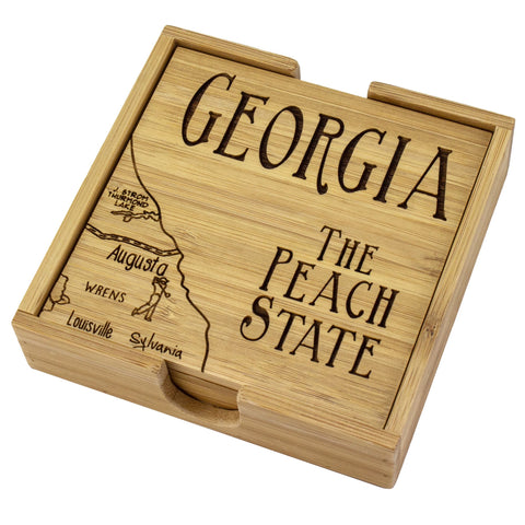 Georgia Puzzle 4-Pc. Coaster Set with Case