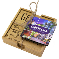 Georgia Puzzle 4-Pc. Coaster Set with Case