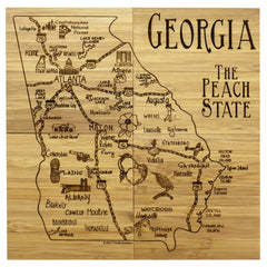 Georgia Puzzle 4-Pc. Coaster Set with Case