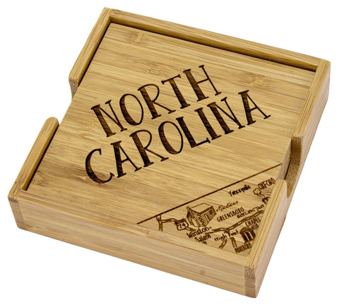 North Carolina Puzzle 4-Pc. Coaster Set with Case