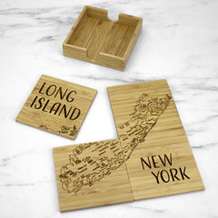 Long Island Puzzle 4-Pc. Coaster Set with Case