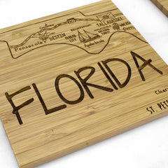 Florida Puzzle 4-Pc. Coaster Set with Case