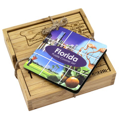 Florida Puzzle 4-Pc. Coaster Set with Case