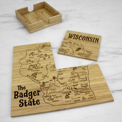 Wisconsin Puzzle 4-Pc. Coaster Set with Case