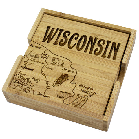 Wisconsin Puzzle 4-Pc. Coaster Set with Case