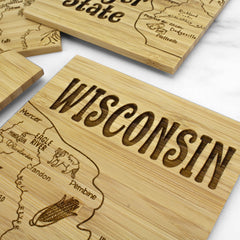 Wisconsin Puzzle 4-Pc. Coaster Set with Case