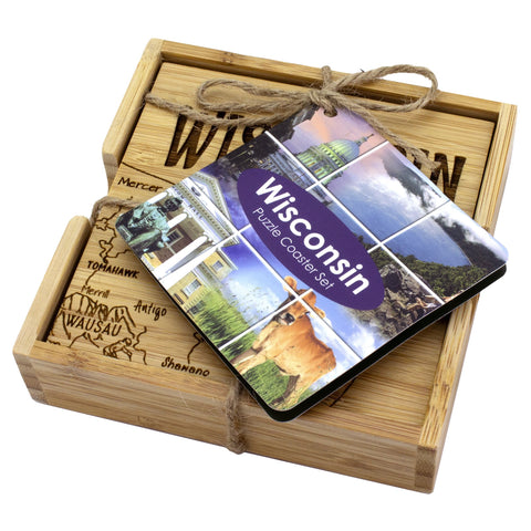 Wisconsin Puzzle 4-Pc. Coaster Set with Case