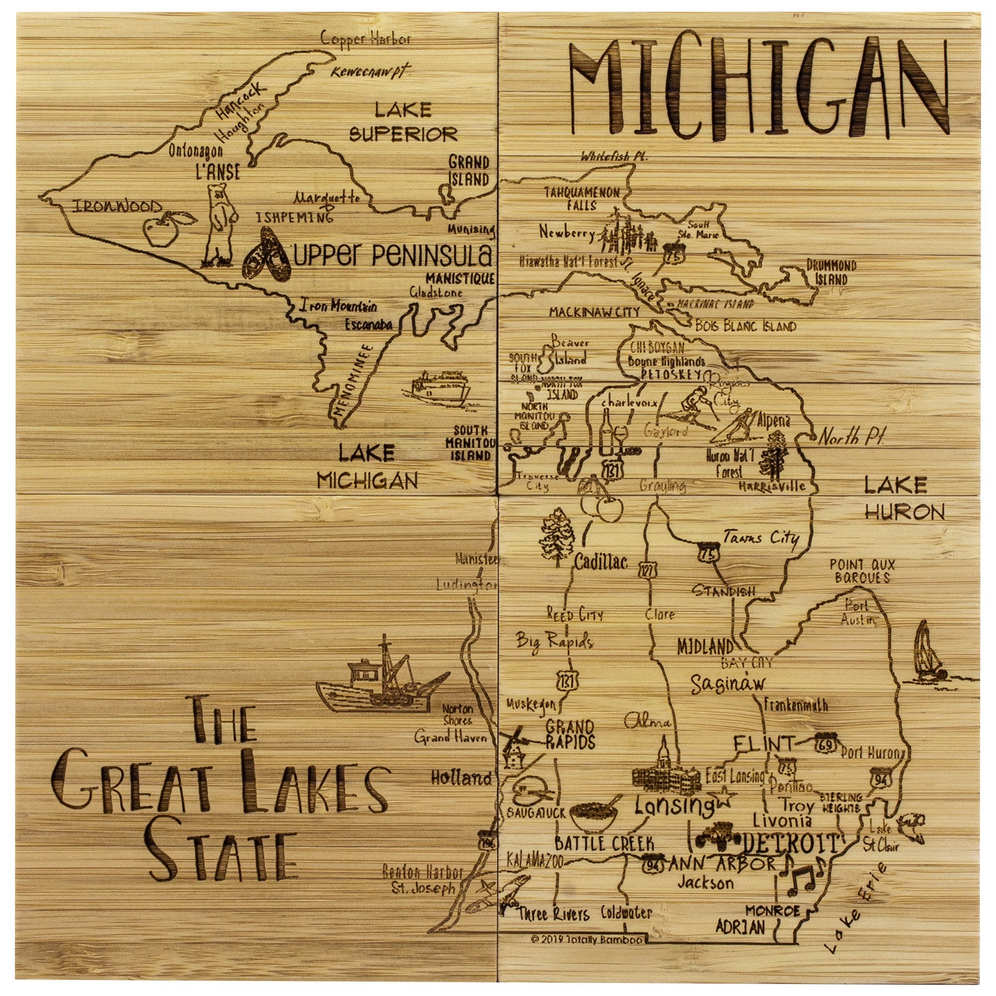 Michigan Puzzle 4-Pc. Coaster Set with Case