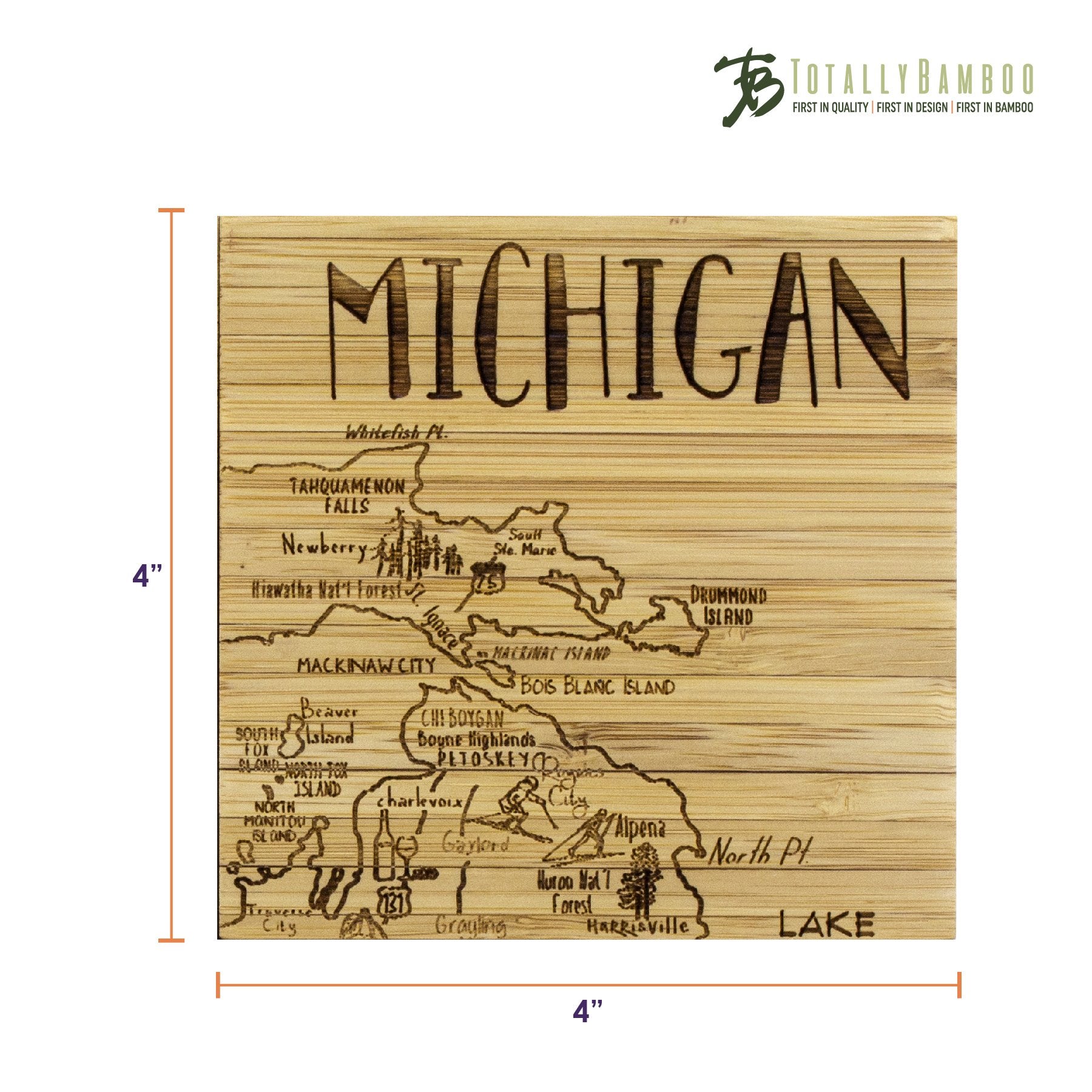 Michigan Puzzle 4-Pc. Coaster Set with Case