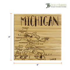 Michigan Puzzle 4-Pc. Coaster Set with Case