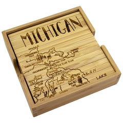 Michigan Puzzle 4-Pc. Coaster Set with Case