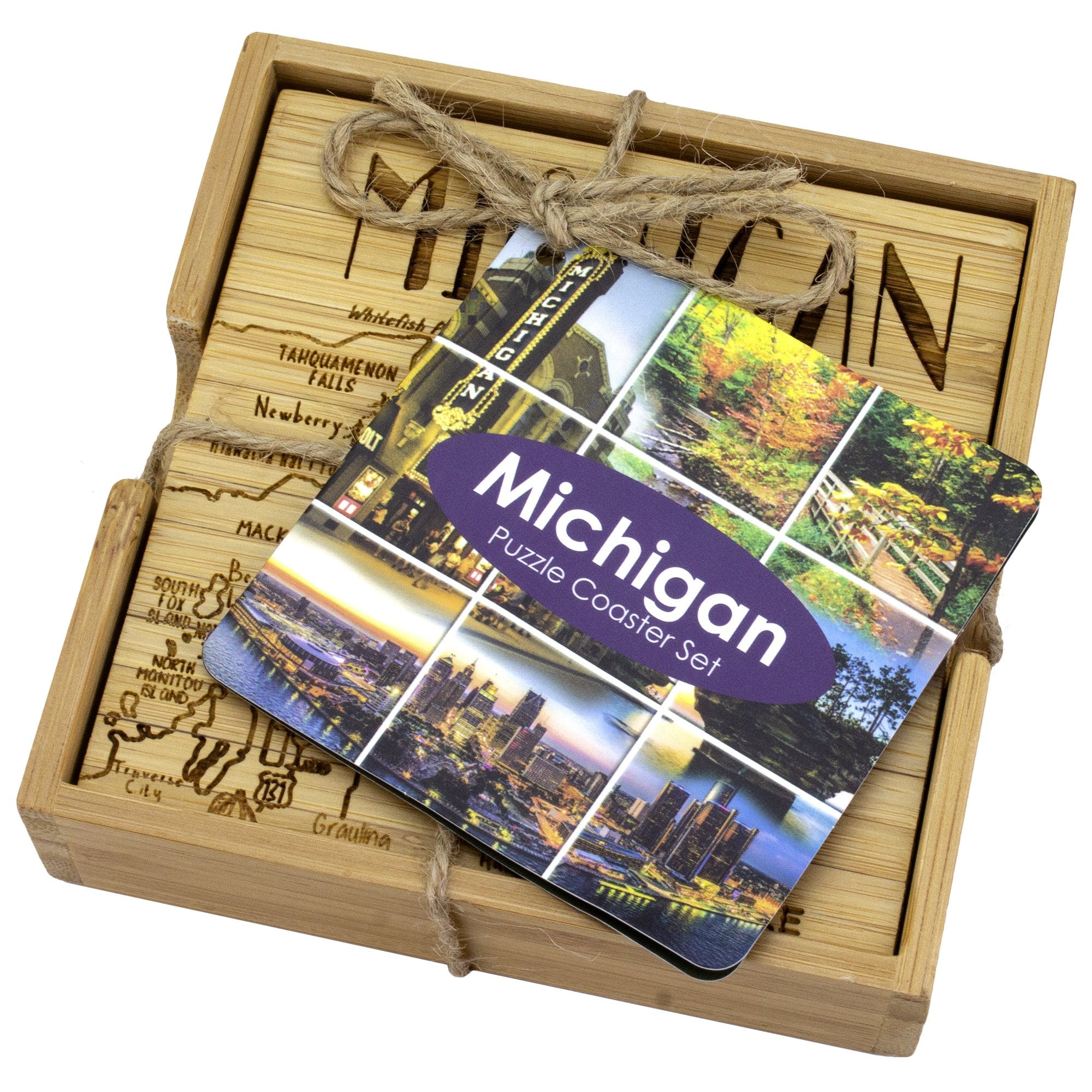 Michigan Puzzle 4-Pc. Coaster Set with Case