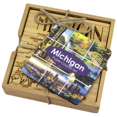 Michigan Puzzle 4-Pc. Coaster Set with Case