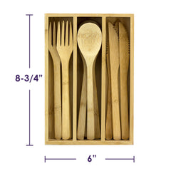 12-Piece Bamboo Flatware Set with Portable Storage Case